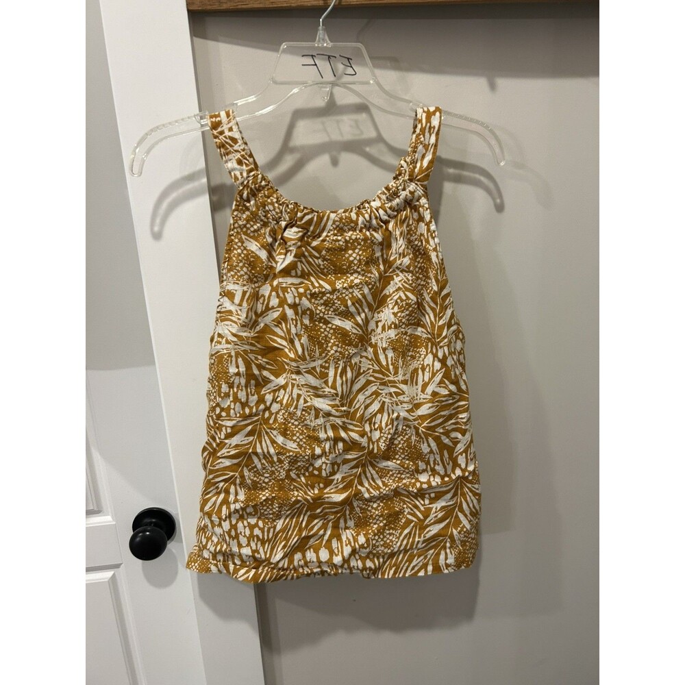 Christian Siriano Top Linen Sleeveless Lightweight Tank Large Preppy Beach Coast